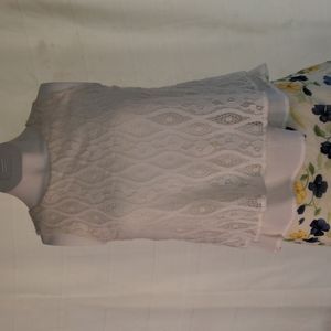 2 identical tops peach & ivory